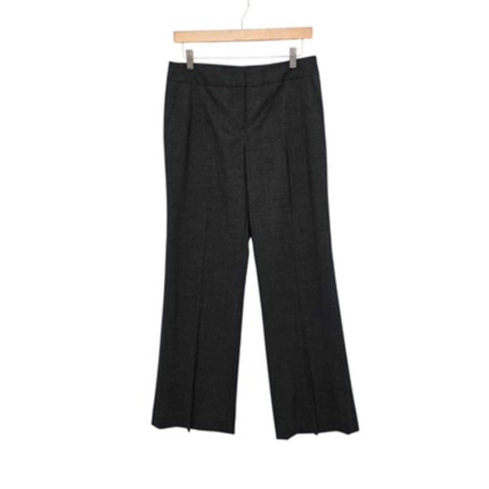 Lafayette 148 New York Pants Womens 4‎ Charcoal Virgin Wool Stretch Trousers